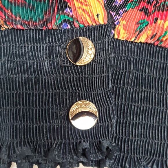 Smart Woman Plisse Pleat Colorful Art To Wear Jacket Cardigan SZ 14 - Picture 5 of 9